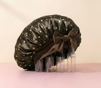 Cherry Print Satin Bonnet – Anti-Frizz Hair Protection – Extends Blowouts